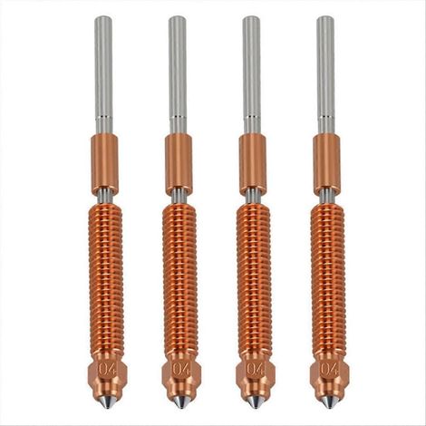 4 piezas para boquillas K2 Plus, boquillas de extremo K2 Plus, boquillas de repuesto para extrusora con boquilla de acero endurecido de 0,4 mm (1/5)