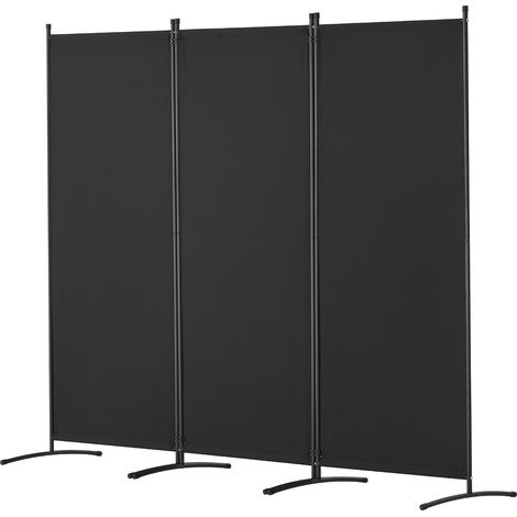 Mophorn 3-teiliger Raumteiler, faltbarer Sichtschutz, freistehender Raumteiler aus Stoff für Büro, Schlafzimmer, Arbeitszimmer, Esszimmer, Schwarz