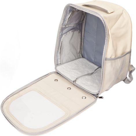 Zaino trasportino per gatti Fockety, borsa da viaggio multifunzionale, portatile e ventilata di grande capacità con tappetino, zaino comodo ed elastico per gatti per passeggiate (1/5)