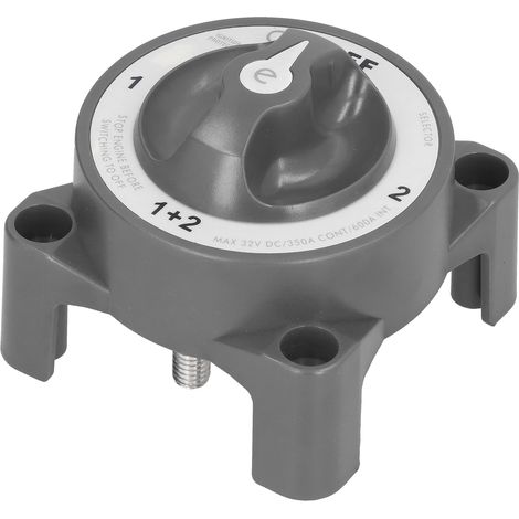 Interrupteur de batterie 4 positions, bornes 3/8"-16, étanche IP66, pour camping-cars, 32 V, 350 A, noir