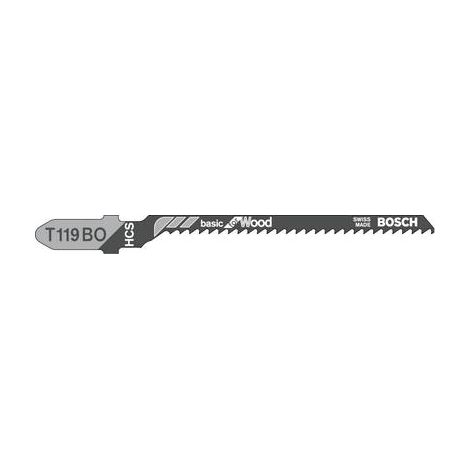 BOSCH 2609256717 HCS - T 119 BO LAME DE SCIE SAUTEUSE POUR COUPE COURBE EPAISSEUR 2-15 MM PAS 2,0 MM LONGUEUR 82 MM (1/3)