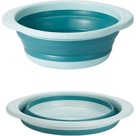bassine Retractable, bassine Pliable, Bol à Vaisselle Rond Pliable Moyen Multifonctionnel, Bol Pliable Portable Peu encombrant pour Laver Les légumes, la Vaisselle, sous-vêtement (Bleu)