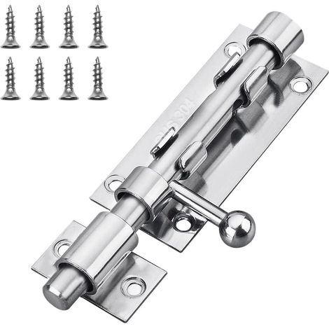 Verrou de porte 105mm Acier inoxydable 304 avec trou pour cadenas pour portail & fenêtre
