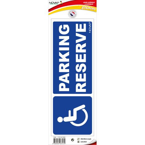 Panneau Parking réservé au handicapé- Adhésif 330x120mm - 4037479