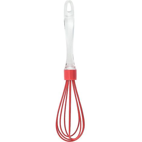 Handbesen aus Edelstahl für den Hausgebrauch, ideal zum Schlagen von Sahne und zur Zubereitung von Kuchen und anderen Backwaren – rot