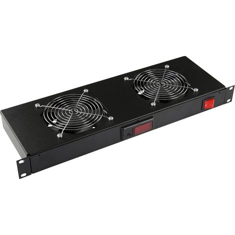 Lanview 2 ventiladores, módulo de ventilador con termostato digital, rack 1U, RAF300BL