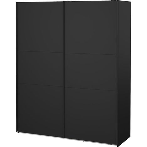 Como Schiebetürenschrank 2 Türen 180x220cm matt schwarz. (1/5)