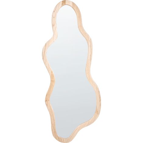Espejo de pared de estilo escandinavo con marco de madera de paulownia decorativo marrón claro Montvalen (1/5)