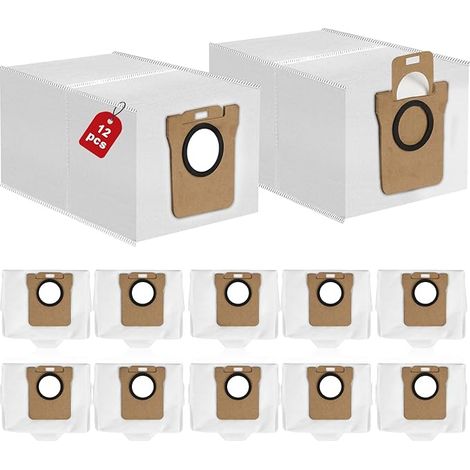 Ensemble de 12 sacs à poussière compatibles avec les aspirateurs robots Xiaomi X10+ / Xiaomi X20+ / Dreame L10s Ultra / Dreame L10 Ultra / L20 Ultra, sacs d'aspirateur grande capacité de 2,5 L, pièces (1/5)