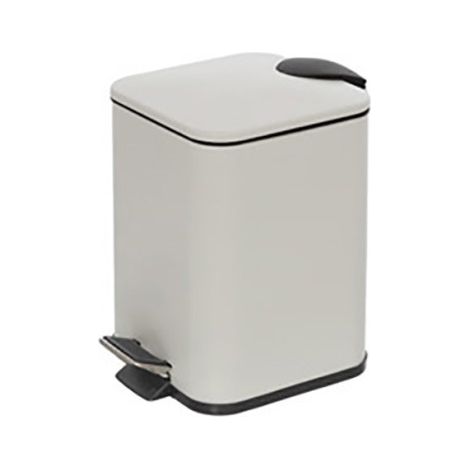Pattumiera quadrata 3 litri in acciaio con pedale Colore bianco 16x16x25 cm Feridras