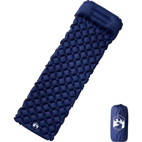 Aufblasbare Isomatte mit Kissen Marineblau