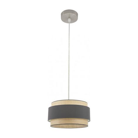 FABRILAMP Colgante de una luz con pantalla Kandy Natural/gris