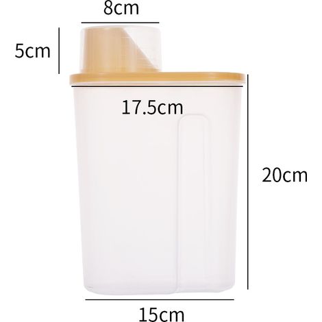 Boîte de rangement pour détergent avec couvercle, pot en plastique, contenant ménager créatif, boîte de rangement pour détergent, seau de rangement, jaune nordique, 2,5 L (1/3)