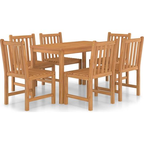 Maison Exclusive - Set da pranzo da giardino 7 pz 120x70 cm in legno massello di teak (1/5)