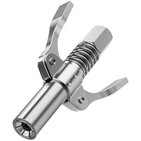 Boquilla para pistola de engrase, boquilla para bomba de engrase con doble asa para conexiones de engrase M6-M14 - Menos esfuerzo al engrasar - 1/8" NPT - Compatible con todas las bombas de engrase (1/5)