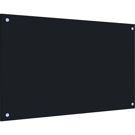 Dosseret de cuisine Fond de hotte Crédence de cuisine Noir 80x50 cm Verre trempé NSME9002 (1/5)