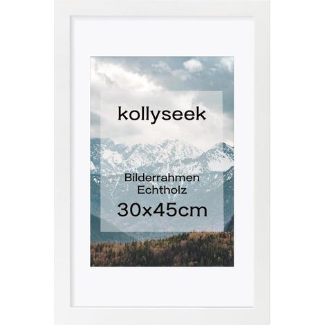 Bilderrahmen Kieferholz Passepartout Acrylglas Schwarz Weiß 30x45cm (1/5)