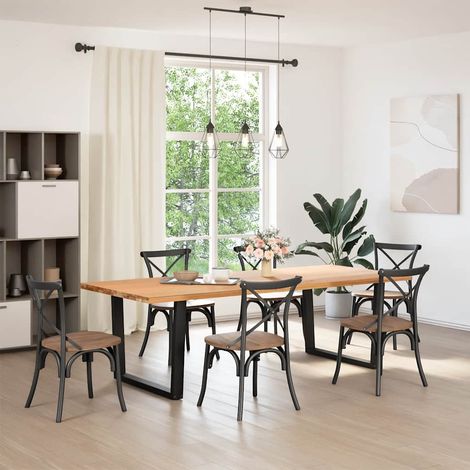 Maison Exclusive - Esstisch Beine V-Form 2 Stück Schwarz 100x(72-