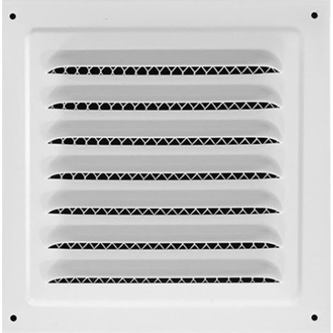 150 x 150 mm Lüftungsgitter, weißes Edelstahl-Lüftungsgitter mit Insektenschutzgitter, korrosionsbeständig