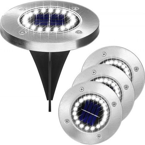 Spot solaire de jardin au sol 20 LED - Lot de 4 - Éclairage de jardin - Énergie solaire - Éclairage - Éclairage de terrasse - Patio - Solaire - Allée - Durable (1/5)