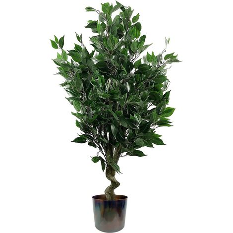 110cm Leaf Realistic Artificial Ficus Tree / Plant Multicolour Planter (1/5)