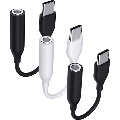 3Pcs Adaptateur USB C Jack 3,5mm pour S26 Ultra A57 A56 A37 A27 A17 (1/5)