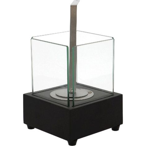 Cheminée de table au bioéthanol carré - Noir - L 16 x P 16 x H 16 cm - Livraison gratuite (1/3)