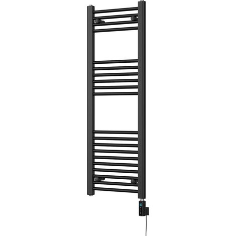 Zennor - Black Electric Towel Rail H1200mm x W400mm Straight 400w Thermostatic WIFI (1/3)