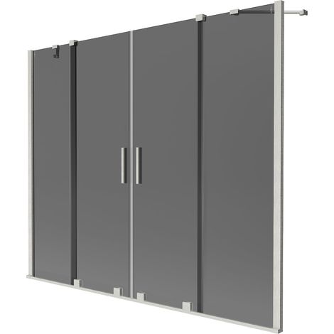 Mexen Velar Duo mampara de bañera corredera de 2 hojas 170 x 150 cm, grafito, níquel cepillado - 896-170-000-42-97 (1/2)