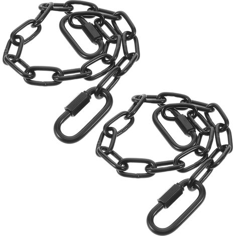 2 Pièces Kit de Chaînes Suspendues Dimensions 64x3,5 Cm en Acier Inoxydable Noir avec Mousquetons à Ouverture Rapide, pour Balançoire ou Hamac, Camping et Randonnée (1/5)