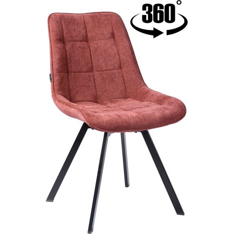 Silla giratoria Lapo tapizada en tela color burdeos. (1/5)