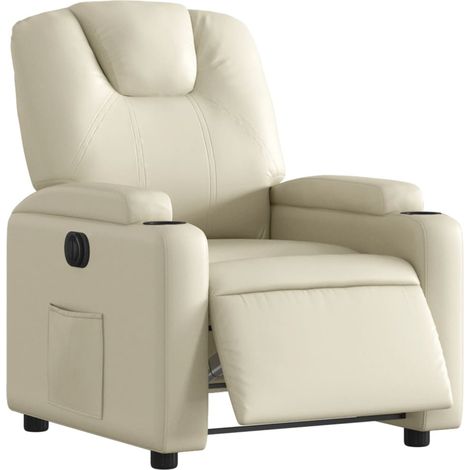 VidaXL Poltrona Reclinabile Elettrica Crema in Similpelle