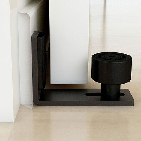 VURAHOME - Ajustable Guide de Plancher Noir Guide Inférieur Pour Porte en Bois Coulissante Mur / porte (1/5)