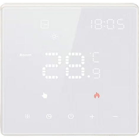 Programmierbarer WLAN-Smart-Thermostat für Zuhause, steuerbar per Tuya-App und Sprachsteuerung, 100–250 V Wechselstrom, weiß, 3 A, für wasserbasierte Fußbodenheizung, Wandheizung (1/5)