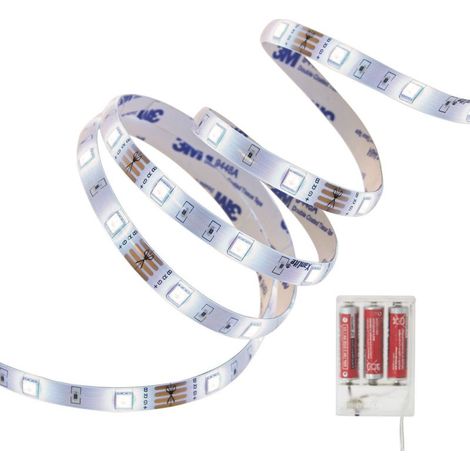 Xanlite – Ruban LED 1 mètre blanc neutre 4000K – Autonomie 28h avec piles – Installation adhésive – SKU LSAK1PICW