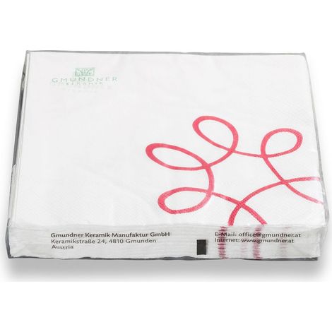 Gmundner Cerámica Pur Rojo Flameado Servilletas 3pcs/20pcs 33x33cm