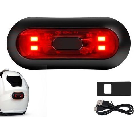 BelleRise - Leuchte für Fahrrad- oder Motorradhelme - Wiederaufladbare und wasserdichte LED-Bremsleuchte / Sicherheitsleuchte (Schutzart IPX6). (1/5)