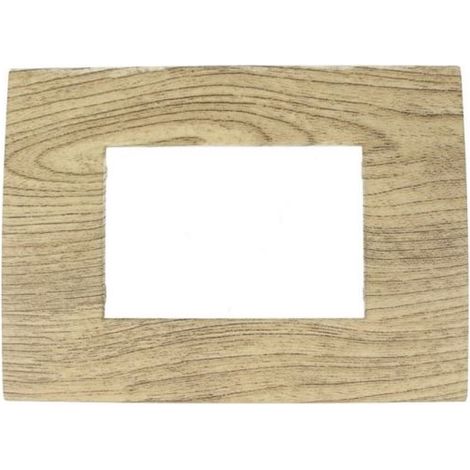 Placca Confort 503 3M Moduli Legno Chiaro Compatibile Vimar Arke SD98003-06 (1/3)