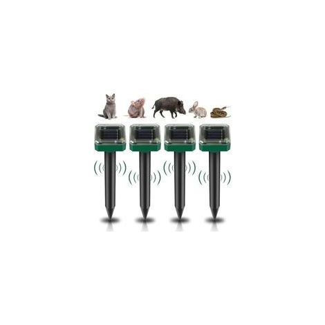 Entraînement de taupe ultrasonique à énergie solaire en 4 parties- Étanchéité IP65 - Repousse efficacement les rongeurs - Convient aux jardins (1/5)