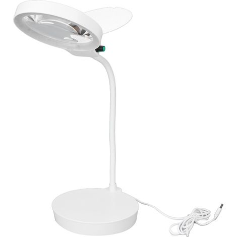 Lampe LED grossissante 2X de 130 mm de diamètre, tube flexible, loupe grossissante 13X, lampe de bureau pour tatouage et manucure, blanche (1/5)