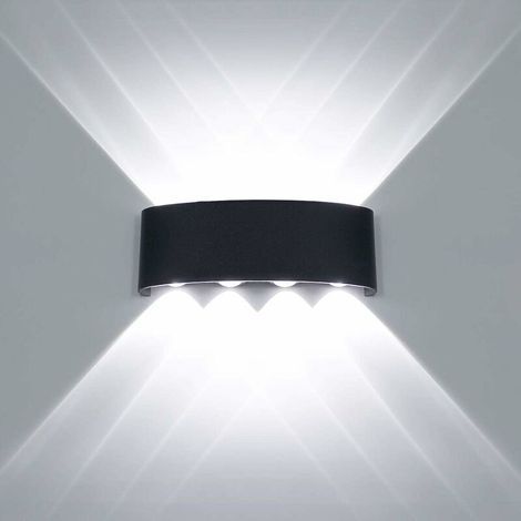 Moderne LED-Deckenleuchte, wasserdichte Wandleuchte aus Aluminium, runde Leuchte, für Innen- und Außenbereiche wie Flur und Korridor, 8 W, Schwarz (1/5)
