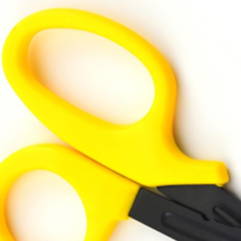 Ciseaux à pansements en acier inoxydable et PP, ciseaux portables multifonctions pour urgences domestiques, jaune (1/5)