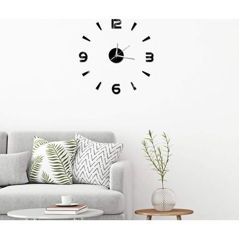 Autocollant d'horloge Murale, 3D Pendule Murale de Mode Moderne sans Cadre DIY Horloge Murale Miroir Autocollant, pour la décoration de la Chambre du Bureau à Domicile du Salon (1/5)