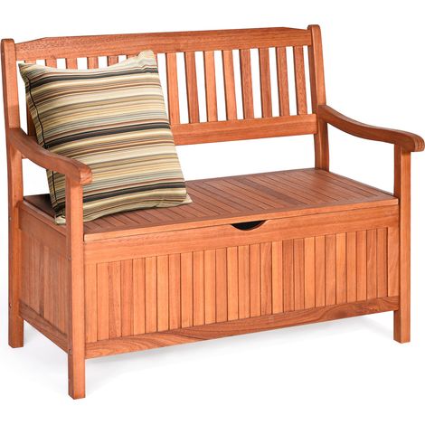 Panca da giardino 107 x 59 x 90 cm seduta comoda pratico contenitore stile classico legno di acacia naturale 200020757