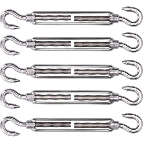 Shade Sail Hardware, Hook and Hook Anti-Rust Adjustable Bungee Cord Turnbuckle to Adjust Tension for Fixing(M4) NPTERBL