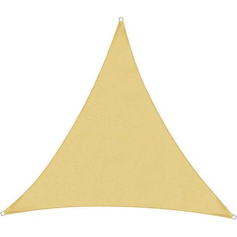 4x4x4M triangle parasol voile jaune-extérieur parasol cour jardin auvent anti-ultraviolet lait (1/2)
