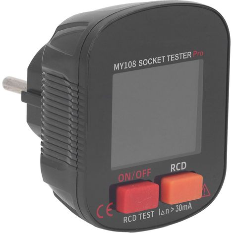 Testeur de prises numériques à affichage LED, détecteur de fil de terre avec test RCD 30‑ (1/5)