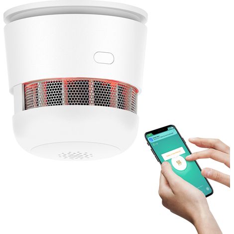 Détecteur de fumée WiFi SECAIR Tuya Smart Détecteur de fumée et d'incendie Batterie de 10 ans
