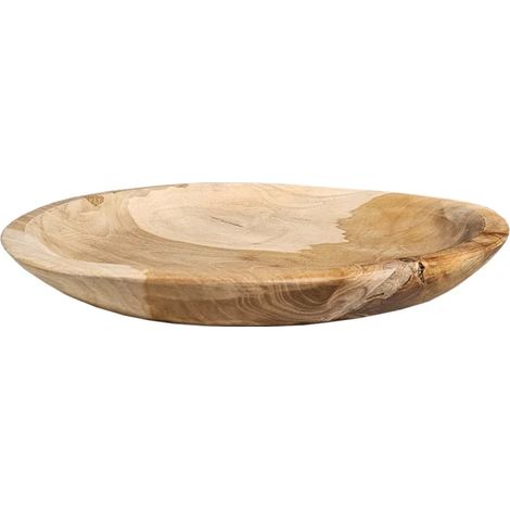Assiette / Vide poche / Plat décoratif D. 27 cm bois de teck - PLATO (1/5)