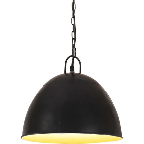 Lampe suspendue vintage industrielle salon bureau 126 x 31 cm ambiance cosy en fer noir (1/5)